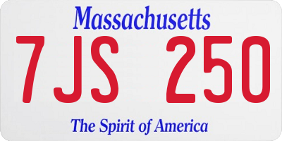 MA license plate 7JS250