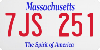 MA license plate 7JS251