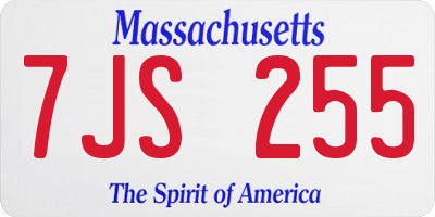 MA license plate 7JS255