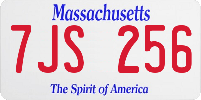 MA license plate 7JS256