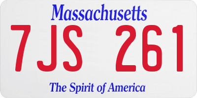 MA license plate 7JS261