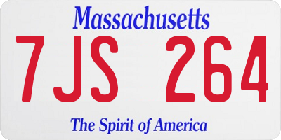 MA license plate 7JS264