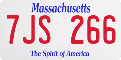 MA license plate 7JS266