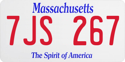 MA license plate 7JS267