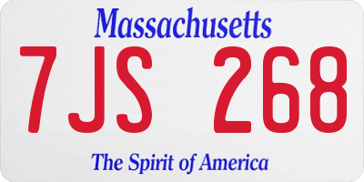 MA license plate 7JS268