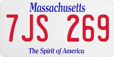 MA license plate 7JS269