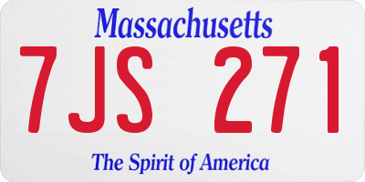 MA license plate 7JS271