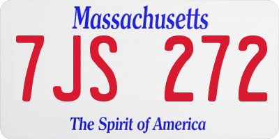 MA license plate 7JS272
