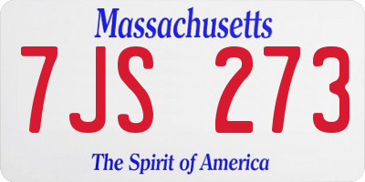MA license plate 7JS273