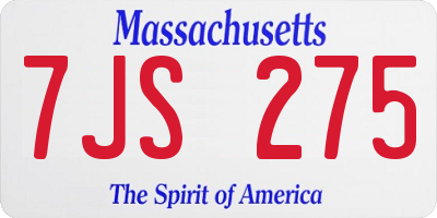 MA license plate 7JS275