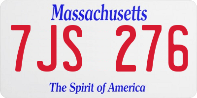 MA license plate 7JS276