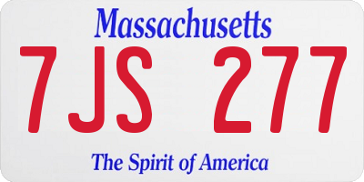 MA license plate 7JS277