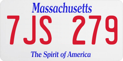 MA license plate 7JS279