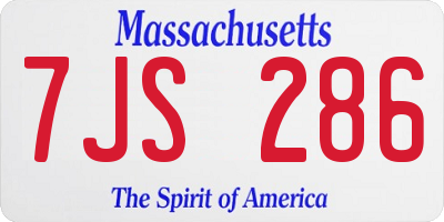 MA license plate 7JS286