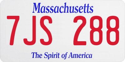 MA license plate 7JS288