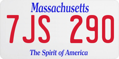 MA license plate 7JS290