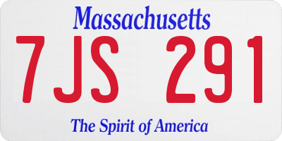 MA license plate 7JS291