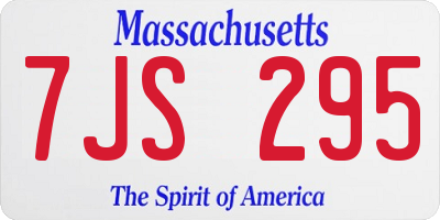 MA license plate 7JS295