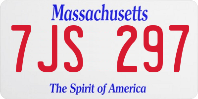 MA license plate 7JS297