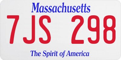 MA license plate 7JS298