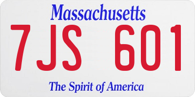 MA license plate 7JS601