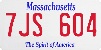 MA license plate 7JS604