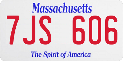 MA license plate 7JS606