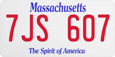 MA license plate 7JS607