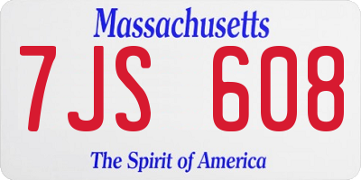 MA license plate 7JS608