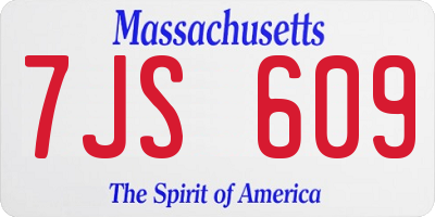 MA license plate 7JS609