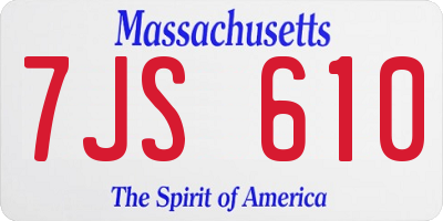 MA license plate 7JS610