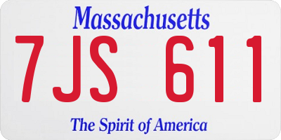 MA license plate 7JS611