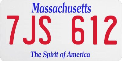 MA license plate 7JS612