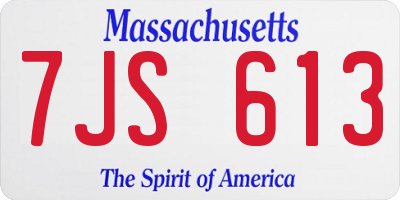 MA license plate 7JS613