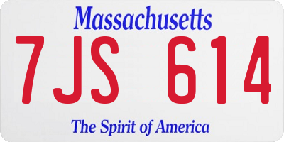 MA license plate 7JS614