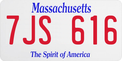 MA license plate 7JS616