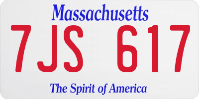 MA license plate 7JS617