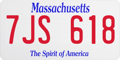 MA license plate 7JS618