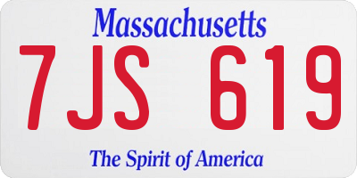 MA license plate 7JS619