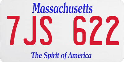 MA license plate 7JS622