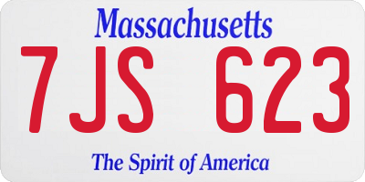 MA license plate 7JS623