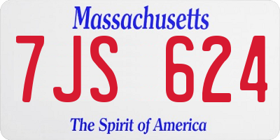MA license plate 7JS624
