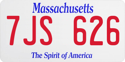 MA license plate 7JS626