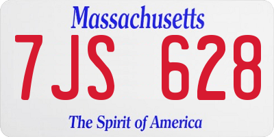 MA license plate 7JS628