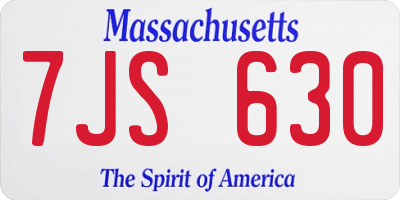 MA license plate 7JS630