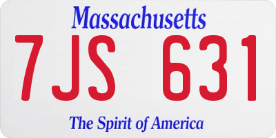 MA license plate 7JS631