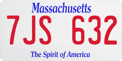 MA license plate 7JS632