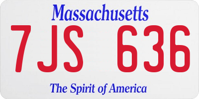 MA license plate 7JS636