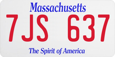 MA license plate 7JS637