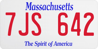MA license plate 7JS642